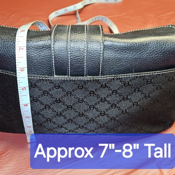 Aigner Monogrammed Canvas & Leather Shoulder Bag w/Signature "A" Logo E.U.C. - Picture 7 of 12